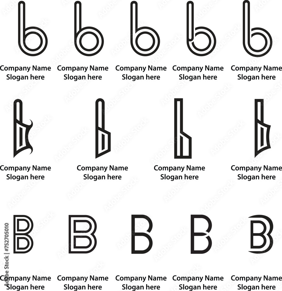 Fototapeta premium B logo design concept template