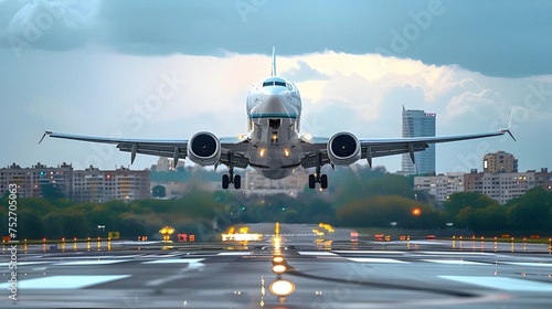 airplane takeoff at the airport