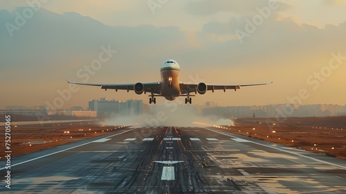 airplane takeoff at the airport