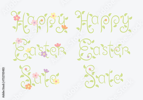 Happy Easter Sale - spring flower text