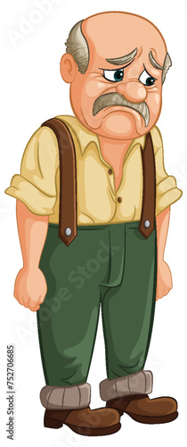 Vector illustration of a dejected elderly gentleman