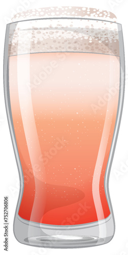 Vector illustration of a fizzy drink in a glass