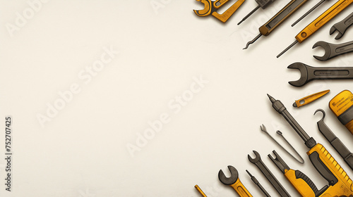 Isolated metal tools like screwdrivers and wrenches on a white background, perfect for construction or repair work photo