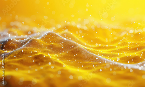 Water drops on yellow background. Created with Ai