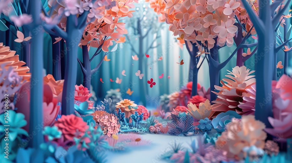 Φωτογραφία world of dreams and fairy tales, colorful paper sculpture