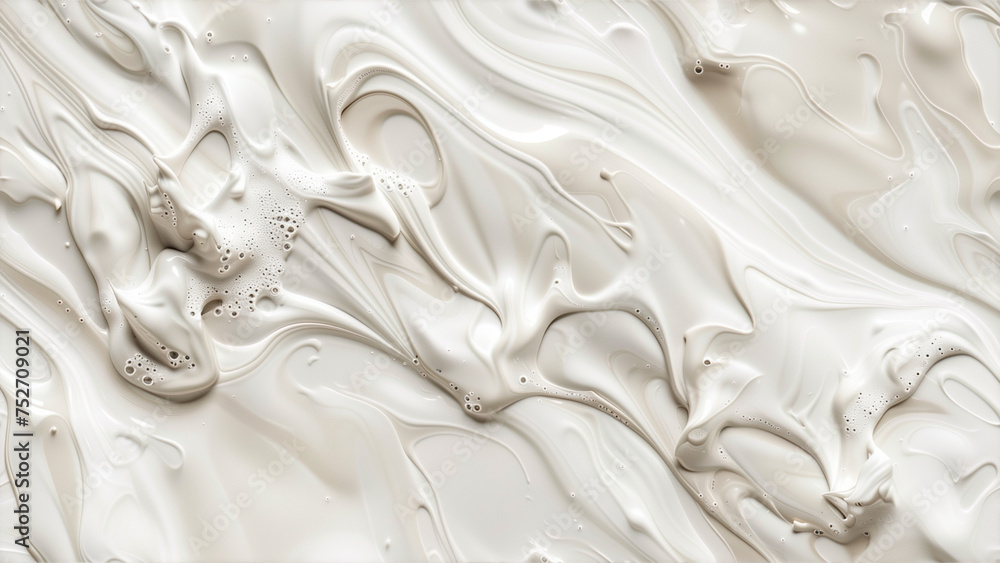 Fototapeta premium a white liquid is flowing over a surface