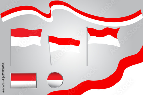 INDONESIAN FLAGS COLLECTION VECTOR