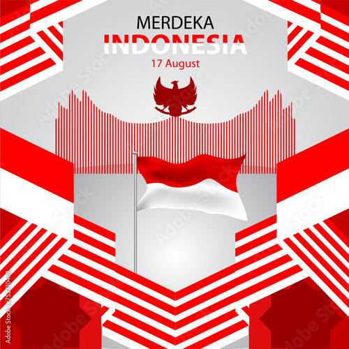 INDEPENDENCE DAY INDONESIA MERDEKA FLYER VECTOR