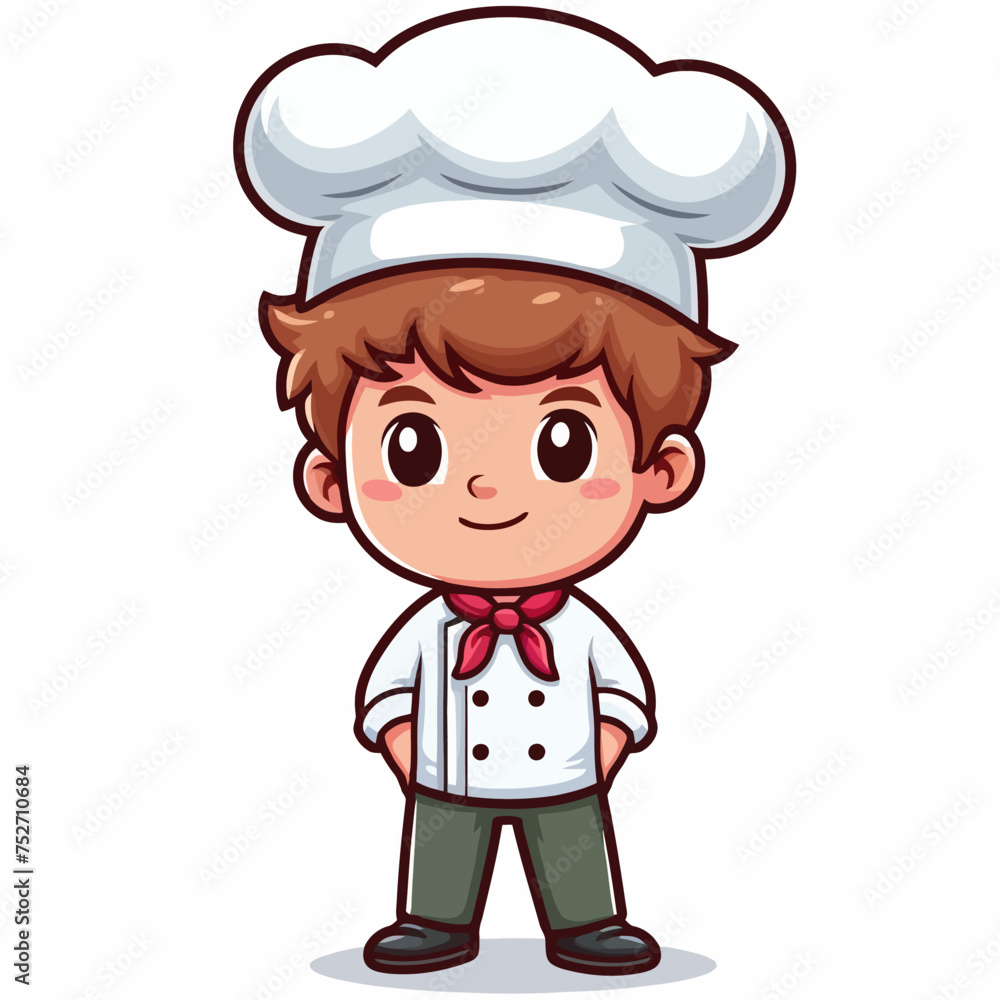 Simple Logo Cartoon of Child Chef Simple Logo Cartoon of Child Chef