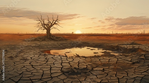 A visual testament to climate change capturing the essence of drought heat and environmental decay