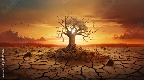 Illustration of dry damaged earth a poignant reminder of the climate crisiss reach and effect on nature