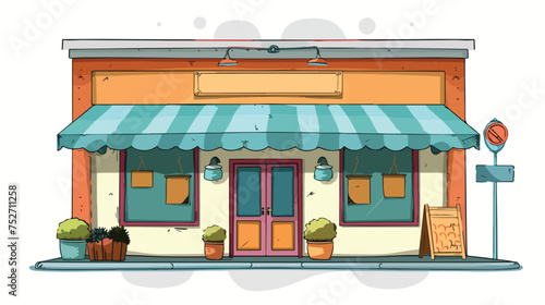 Front of shop building  cartoon vector and illustration