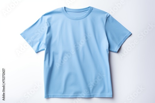 Plain blue t-shirt on white background.