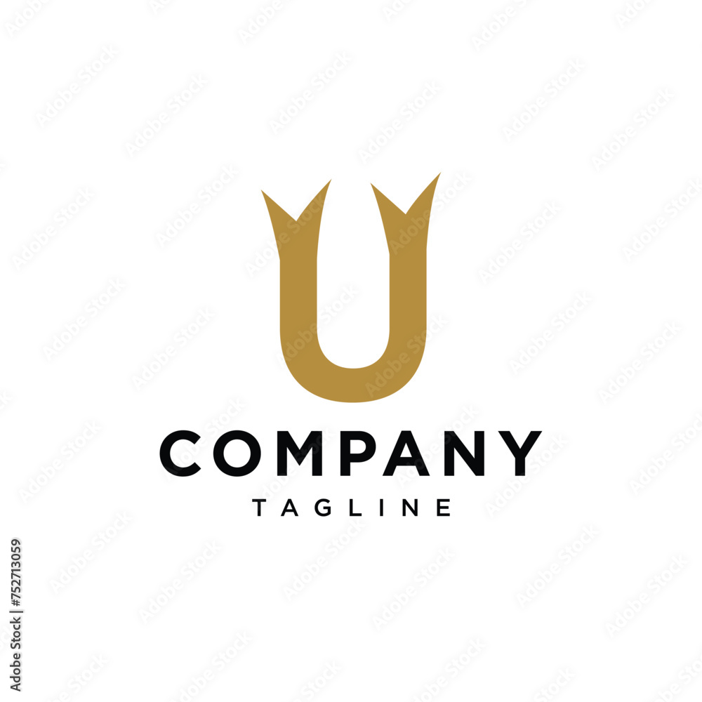 Fototapeta premium Letter U Ribbon logo icon vector template eps