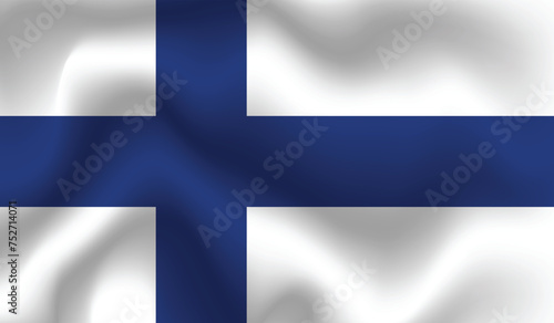 Flat Illustration of Finland flag. Finland national flag design. Finland Wave flag. 