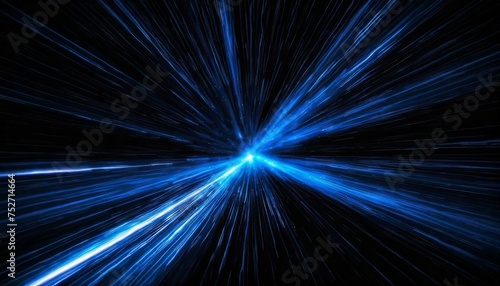 エネルギーとスピード感のある青色の光線の背景 