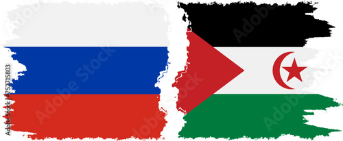 Free Download Western Sahara and Russia grunge flags connection vector - GFXLoad