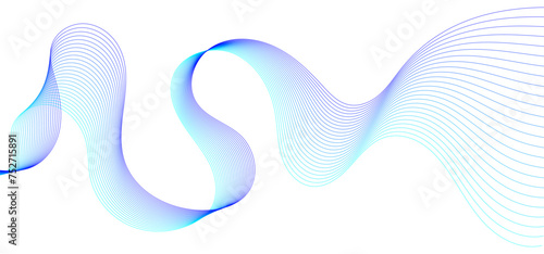 Wavy vector line abstract, business wave curve lines, graphic element isolated on white background vector illustration