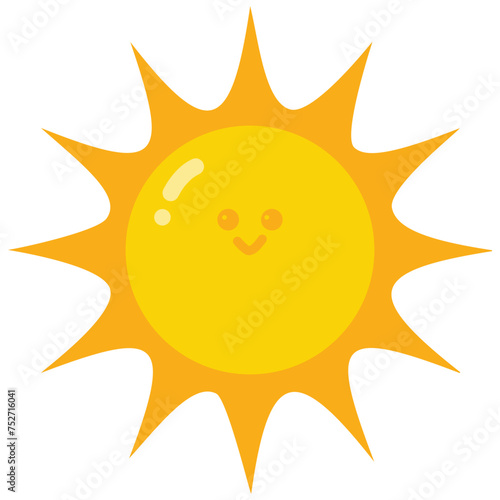 Cute Sun Cartoon Vector Illustration