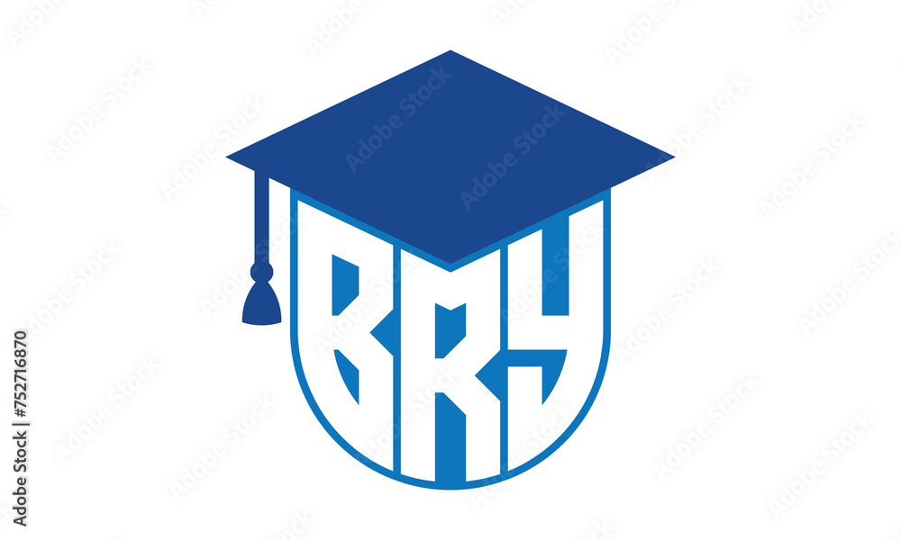 BRY initial letter academic logo design vector template. school college ...