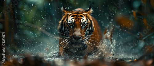 Tiger in the wild kungle habitat