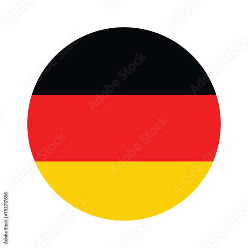 Germany national flag vector icon design. Germany circle flag. Round of Germany flag. 