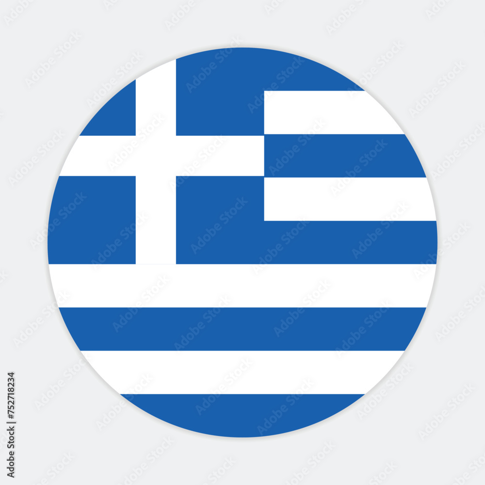 Greece national flag vector icon design. Greece circle flag. Round of Greece flag.
Greece national flag vector icon design. Greece circle flag. Round of Greece flag.