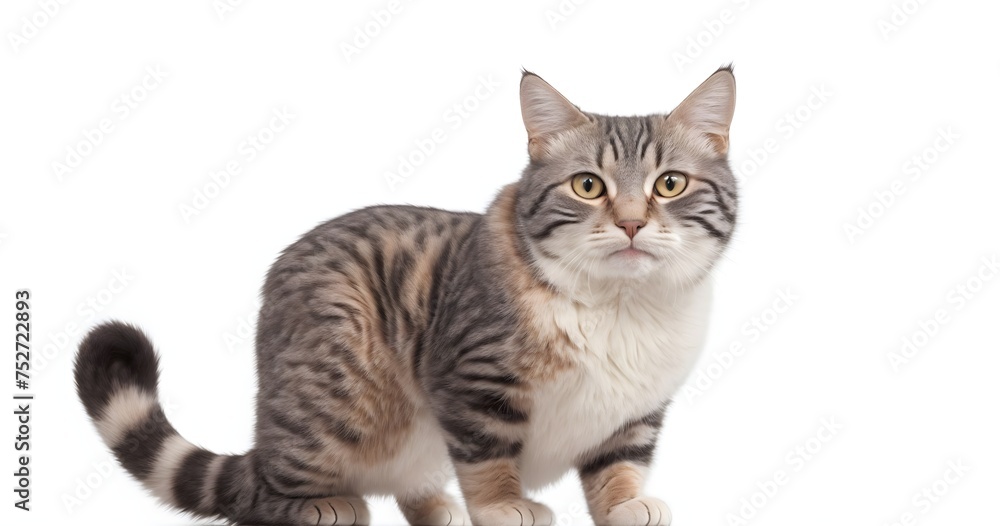 Siberian cat isolated on a white background. Studio shot. Siberian cat isolated on a white background. Studio shot.