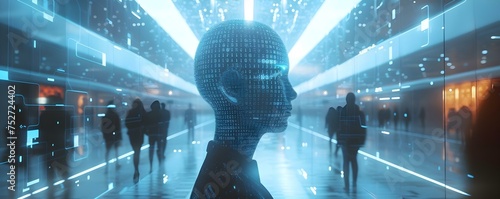 A futuristic image illustrating the integration of AI in the corporate world. Concept Artificial Intelligence, Corporate, Futuristic, Technology Integration, Innovation