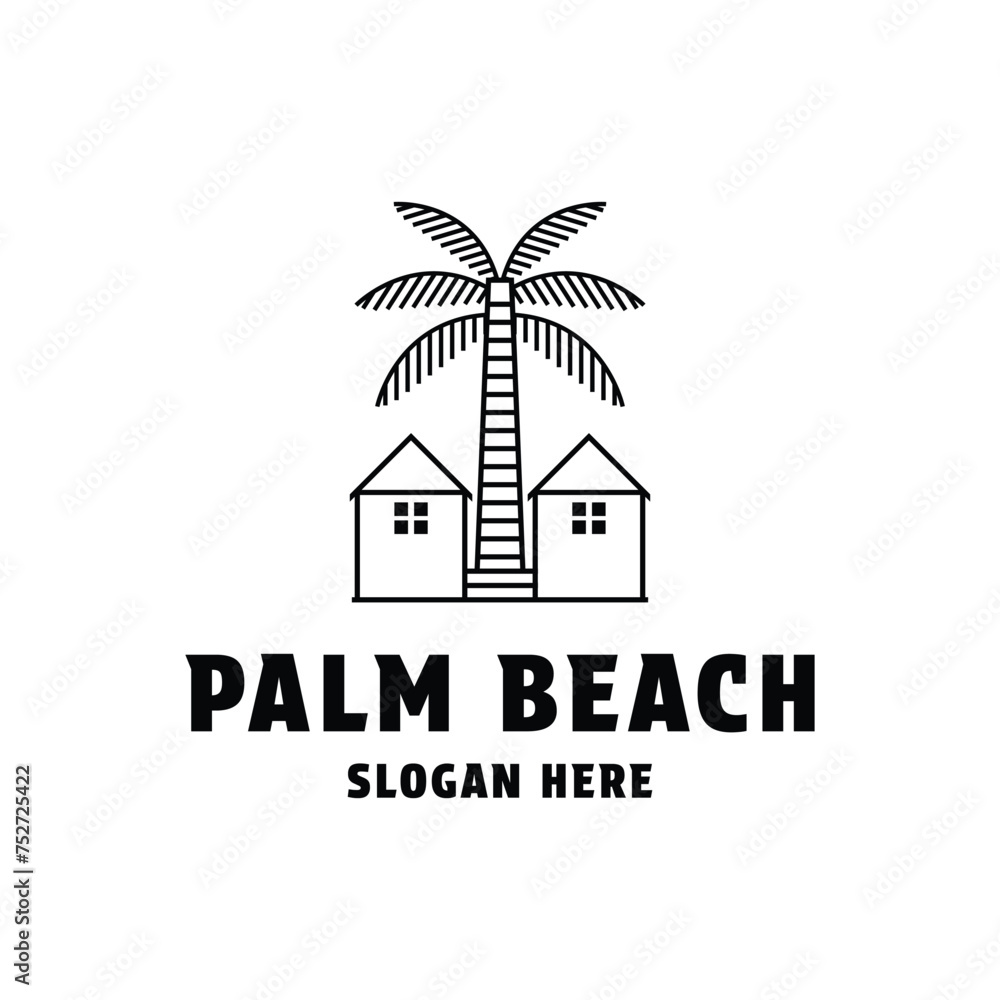 palm beach house logo design concept idea