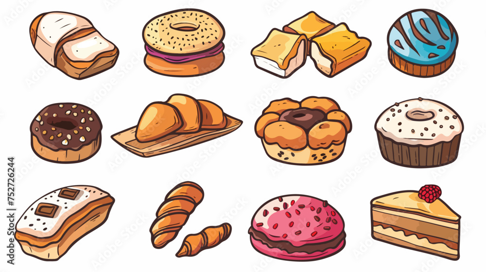 Isolated bakery icon on a white background freehand