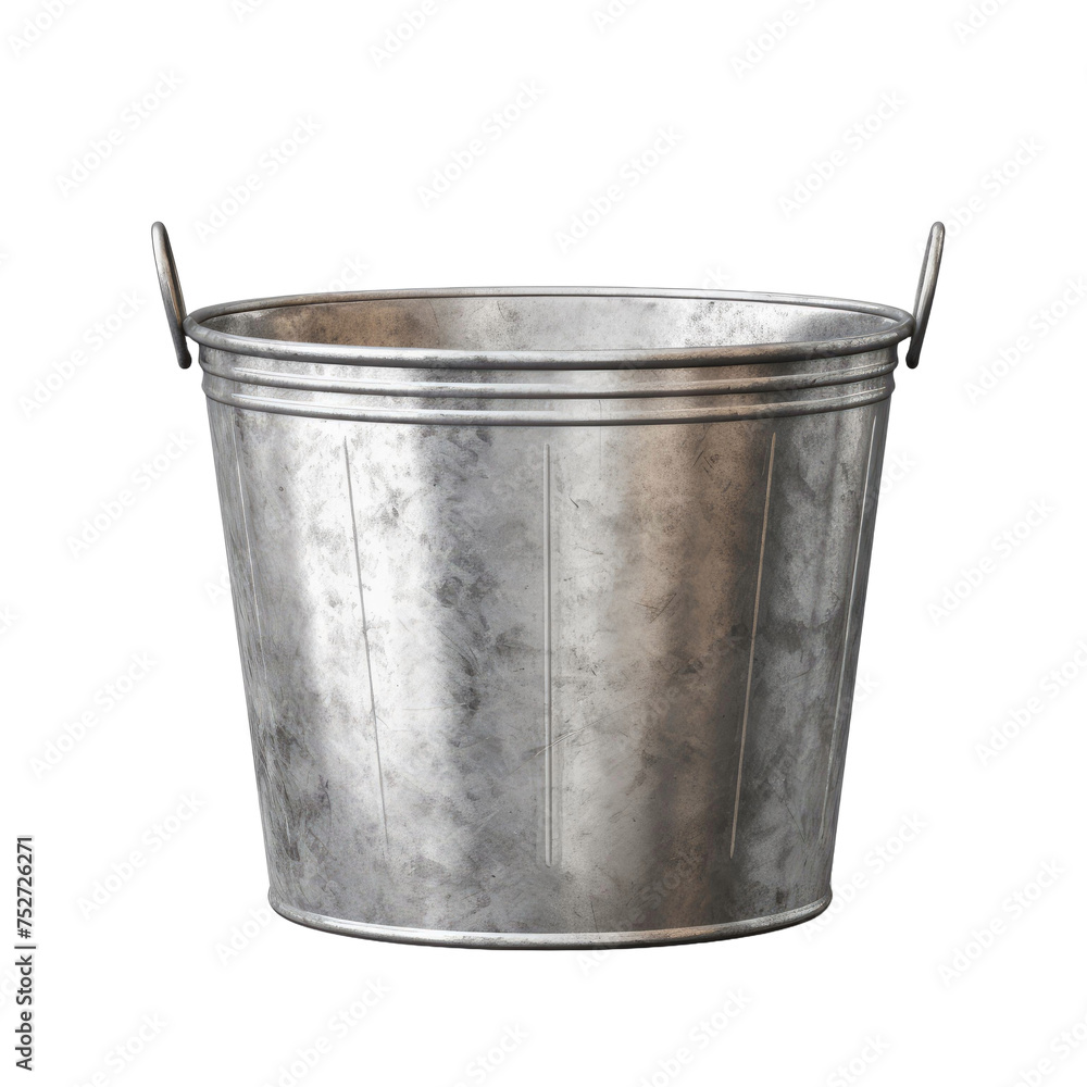 Old metal bucket isolated on transparent a white background Old metal bucket isolated on transparent a white background