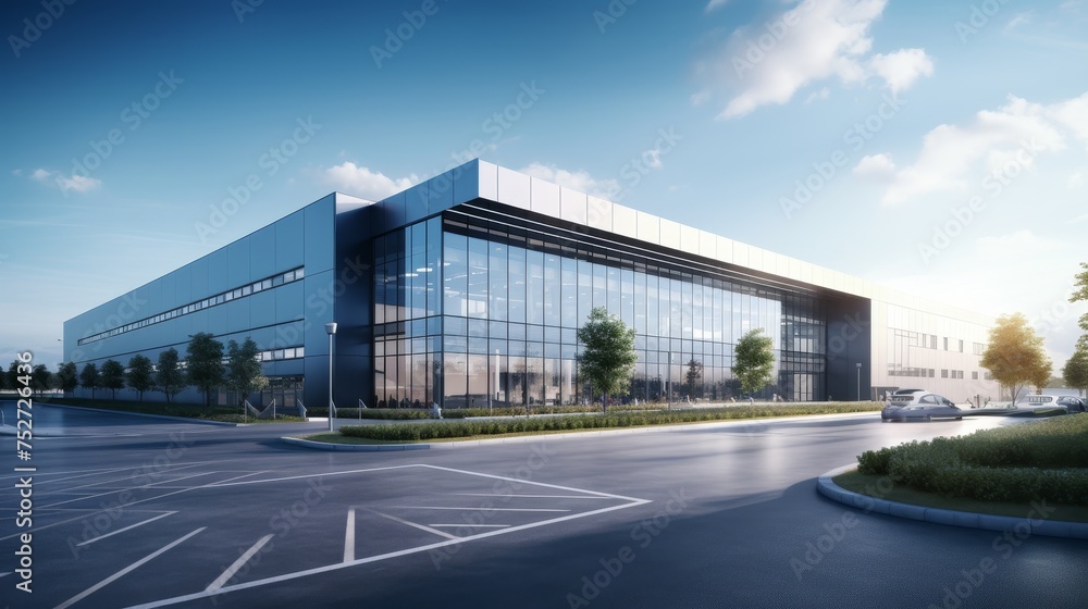 A modern R&D or logistics facility building