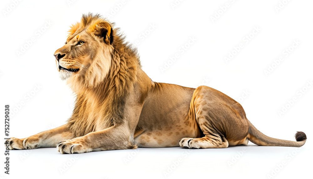 Fototapeta premium lion in front of white background