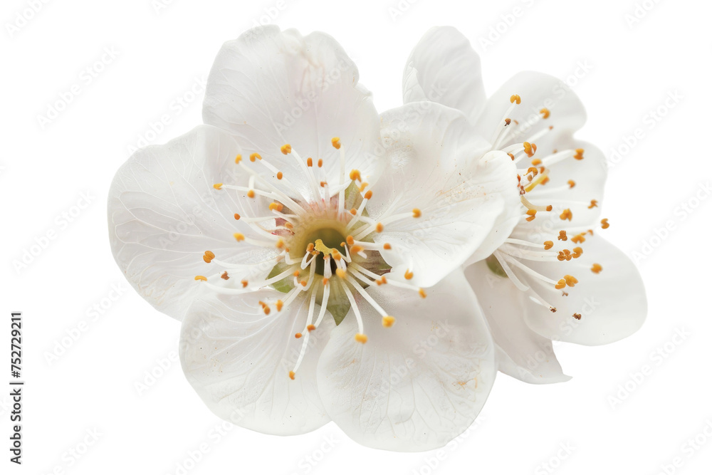 Elegant White Flower Isolated On Transparent Background