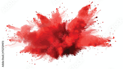 Red powder explosion effect freehand draw cartoon vector photo