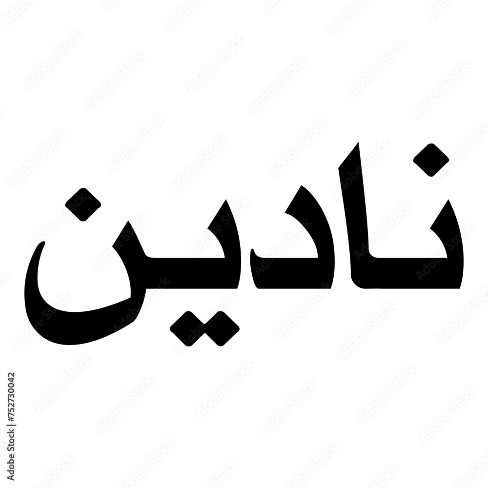 Nadeen Muslim Girls Name Naskh Font Arabic Calligraphy