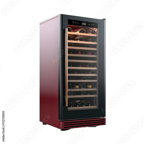 Wine fridge cooler isolated on transparent a white background