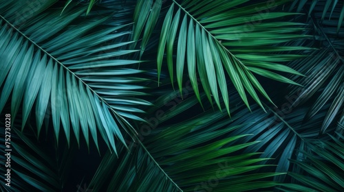 Beautiful natural background with textured palm leaves  © Media Srock