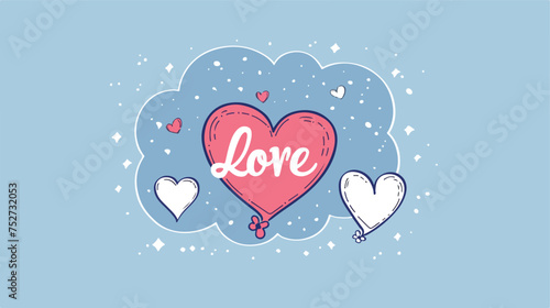 Speech bubble with love. Trendy flat vector on light