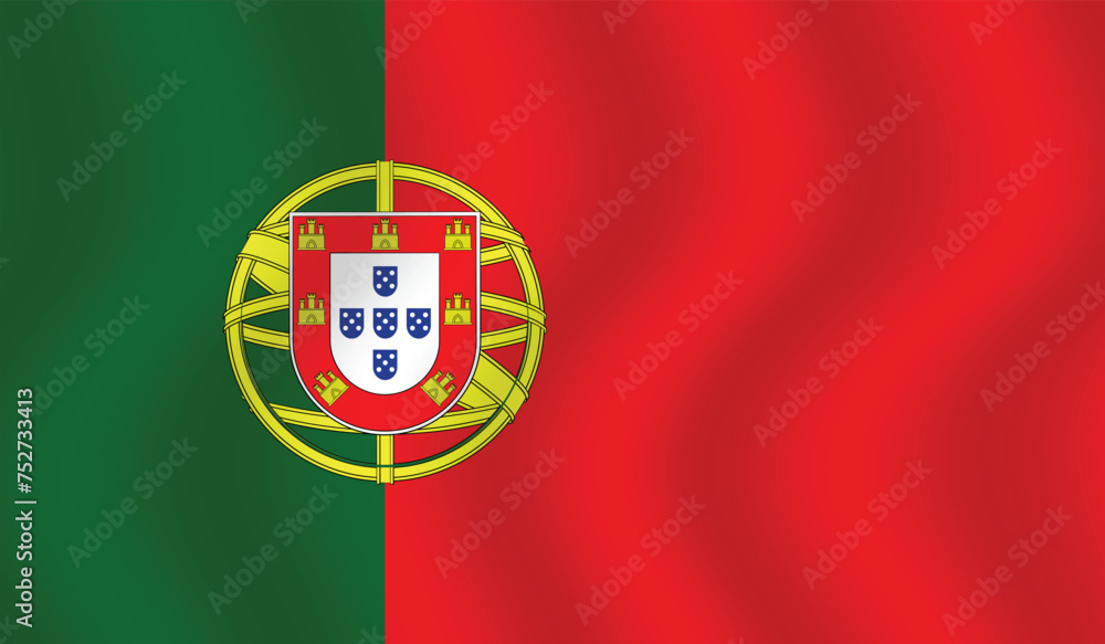 Flat Illustration of Portugal flag. Portugal national flag design. Portugal Wave flag.
Flat Illustration of Portugal flag. Portugal national flag design. Portugal Wave flag.