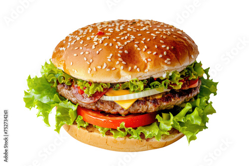 Burger Feast Isolated On Transparent Background