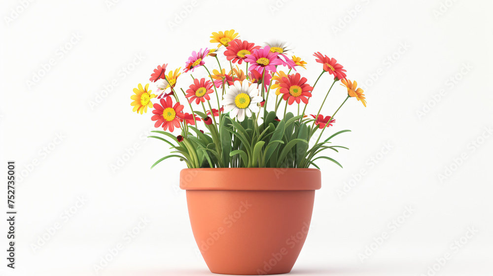 3d rendering of spring flowers