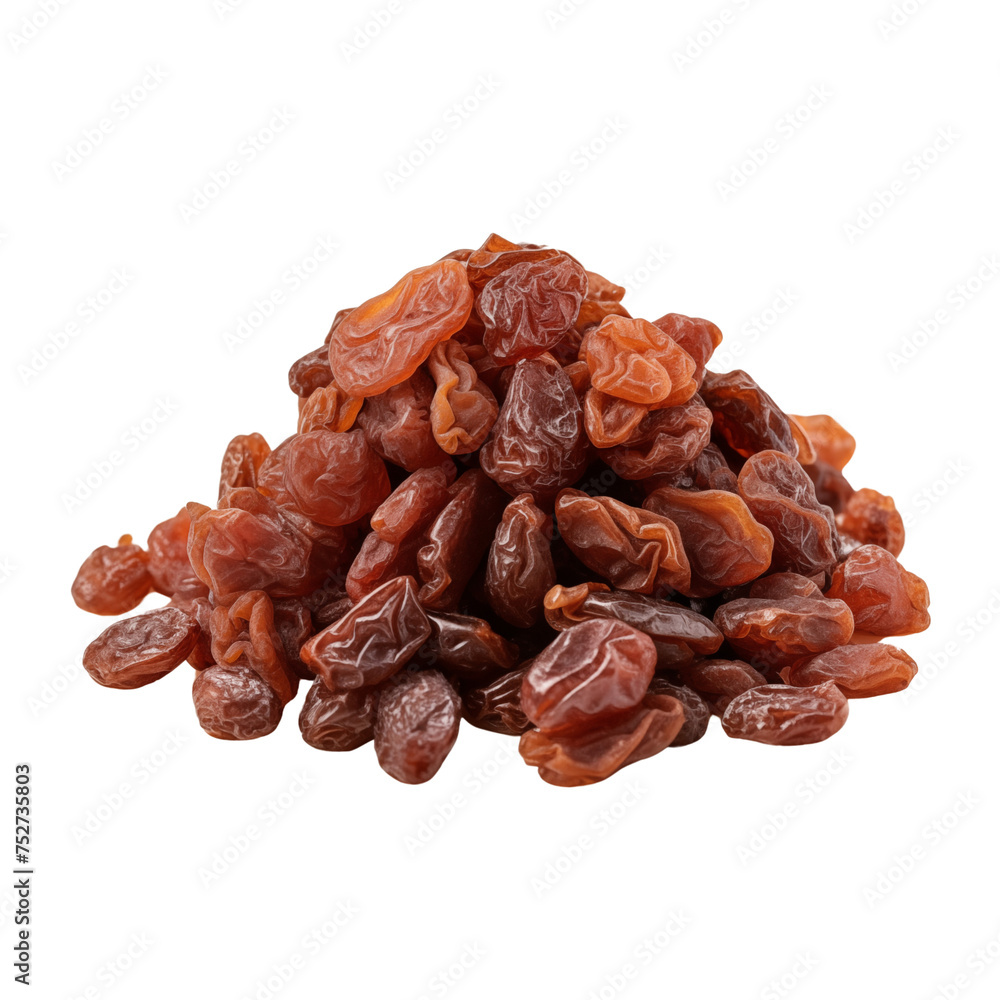Raisins isolated on transparent or white background, png