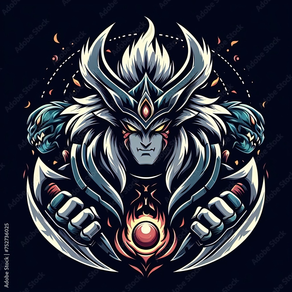 custom made wallpaper toronto digitalMythological Divine Character with Decorative Ornament Art