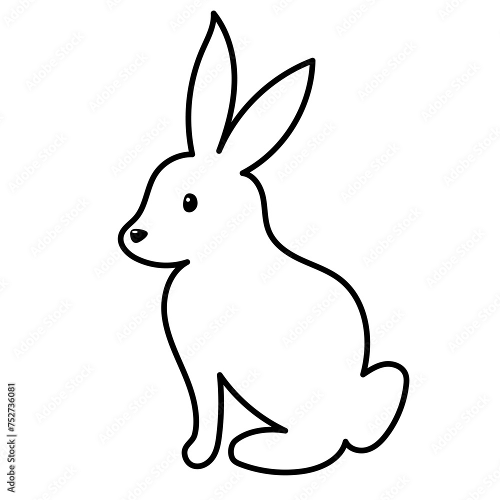 Fototapeta premium White rabbit. Easter doodles hand drawn