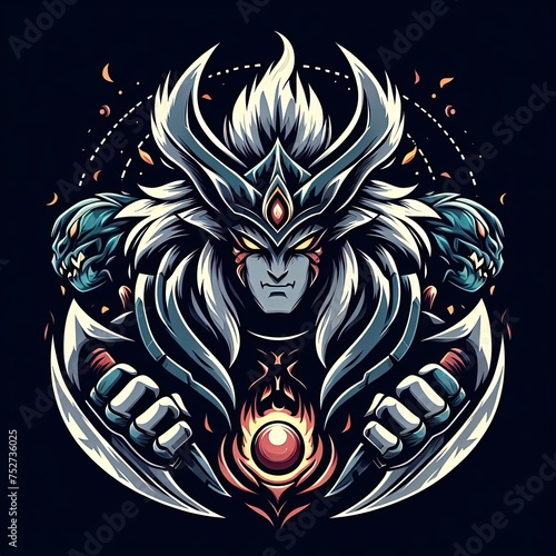 Wallpaper Mural Mythological Divine Character with Decorative Ornament Art Torontodigital.ca