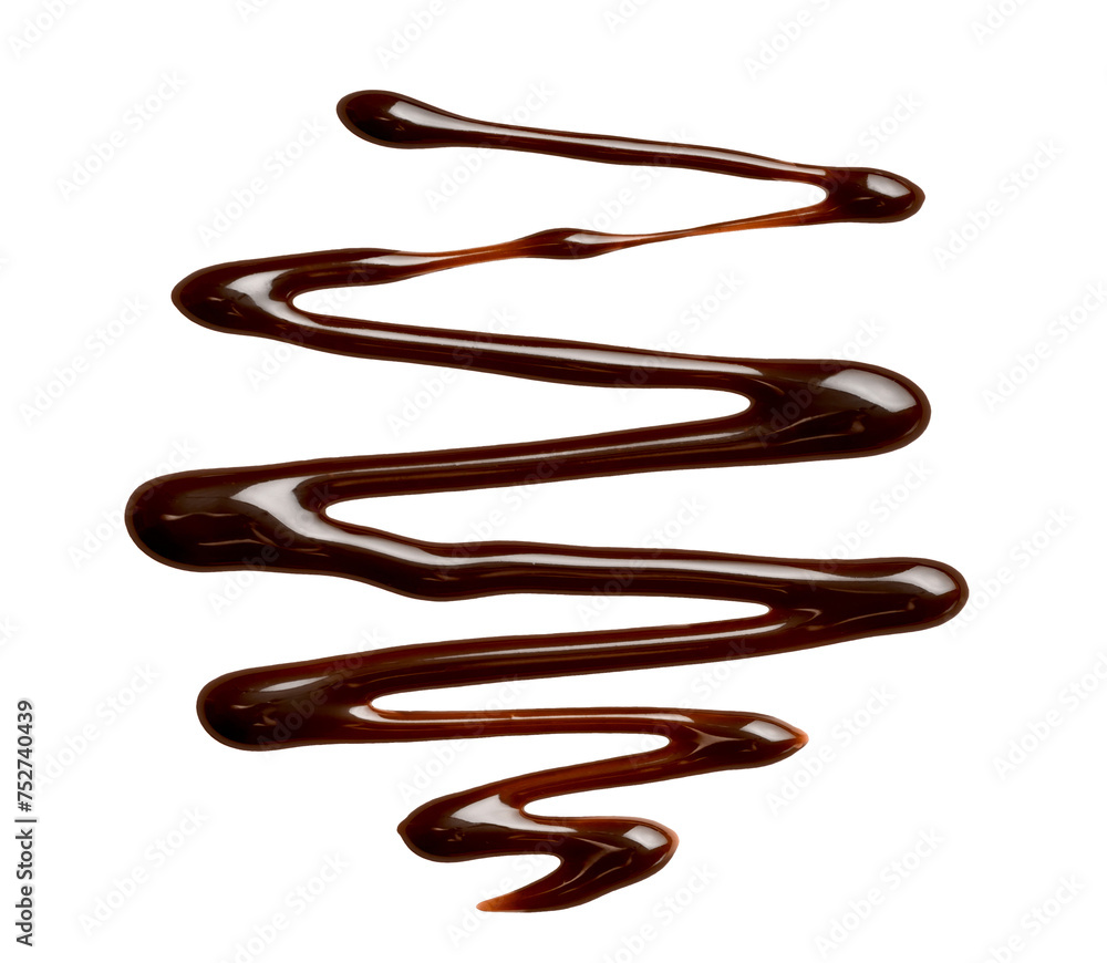 Chocolate sauce drop isolated on a white background Chocolate sauce drop isolated on a white background