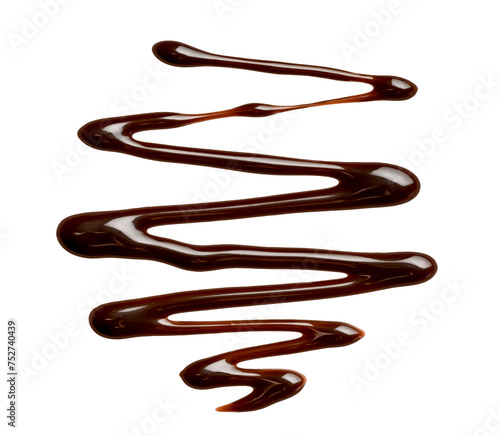 Chocolate sauce drop isolated on a white background