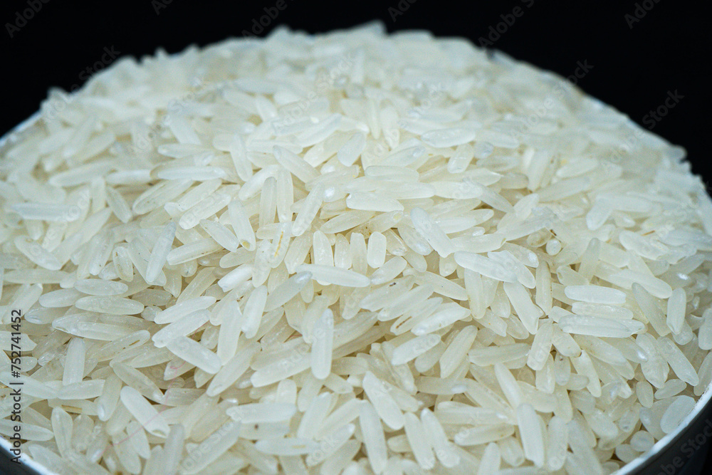 Grains of Perfection Close-up White Raw Rice Photo Grains of Perfection Close-up White Raw Rice Photo